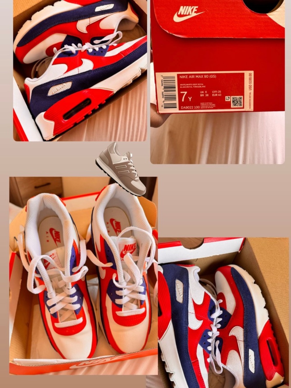 Nike Kids Red White Navy Air Max 90 Sneakers
!SOLD!